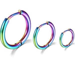 Rainbow hoops earrings